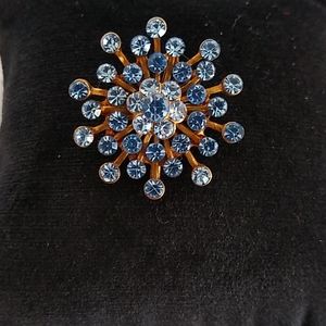 Vintage Baby Blue Rhinestone Pin Brooch Pendant